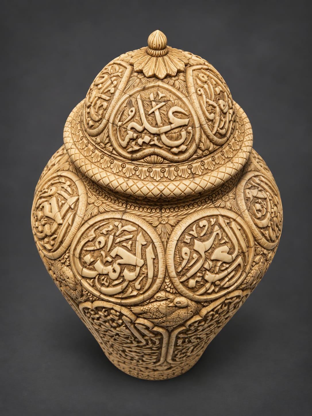 Handcrafted Islamic natural camelbone vase